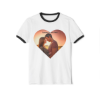 Picture of Custom Picture Heart Unisex Cotton Ringer T-Shirt.