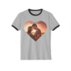 Picture of Custom Picture Heart Unisex Cotton Ringer T-Shirt.