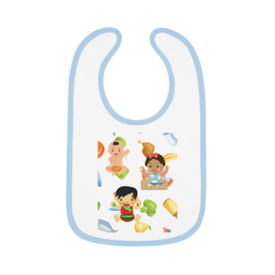 Picture of Happy Food Baby Contrast Trim Jersey Bib.