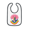 Picture of Rainbow Vomit Baby Contrast Trim Jersey Bib.