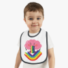 Picture of Rainbow Vomit Baby Contrast Trim Jersey Bib.