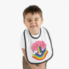 Picture of Rainbow Vomit Baby Contrast Trim Jersey Bib.