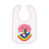 Picture of Rainbow Vomit Baby Contrast Trim Jersey Bib.