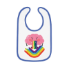 Picture of Rainbow Vomit Baby Contrast Trim Jersey Bib.