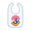 Picture of Rainbow Vomit Baby Contrast Trim Jersey Bib.