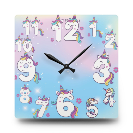 Picture of Unicorn Acrylic Wall Clock.