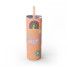 Picture of Break Time Skinny Tumbler with Straw.