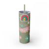 Picture of Break Time Skinny Tumbler with Straw.