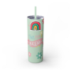 Picture of Break Time Skinny Tumbler with Straw.