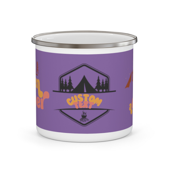 Picture of Custom Text Enamel Camping Mug.