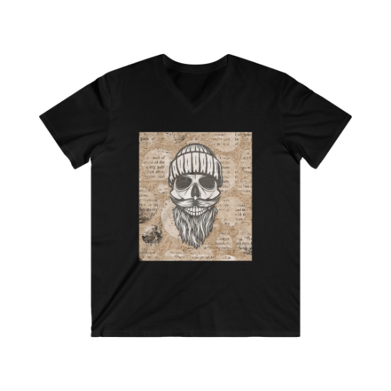 Picture of Old Skull Men's Fitted V-Neck Short Sleeve Tee.